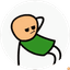 Cartoon avatar of a figure in a green shirt looking bored or unimpressed.